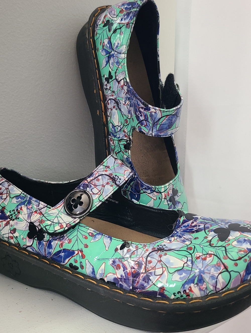 Ingaro Mary Jane Butterfly and Floral Design Clogs Size 10M